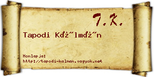 Tapodi Kálmán névjegykártya