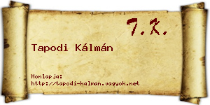Tapodi Kálmán névjegykártya
