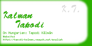 kalman tapodi business card